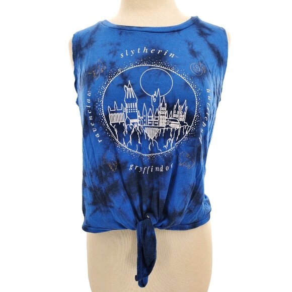 Harry Potter Med Shirt Tie Dye Hogwarts Crop Top House Sleeveless Womans Tee - Picture 2 of 12